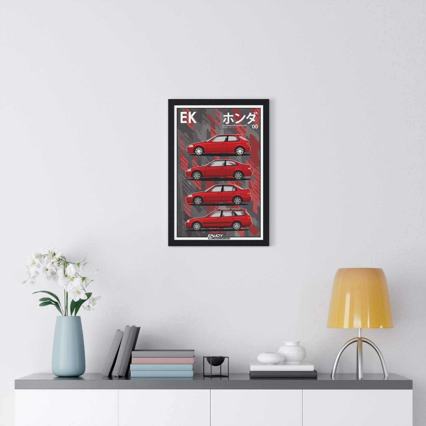 Enjoy Motorsports 6th Generation Honda Civic Collection 12x18 Vertical Framed Print