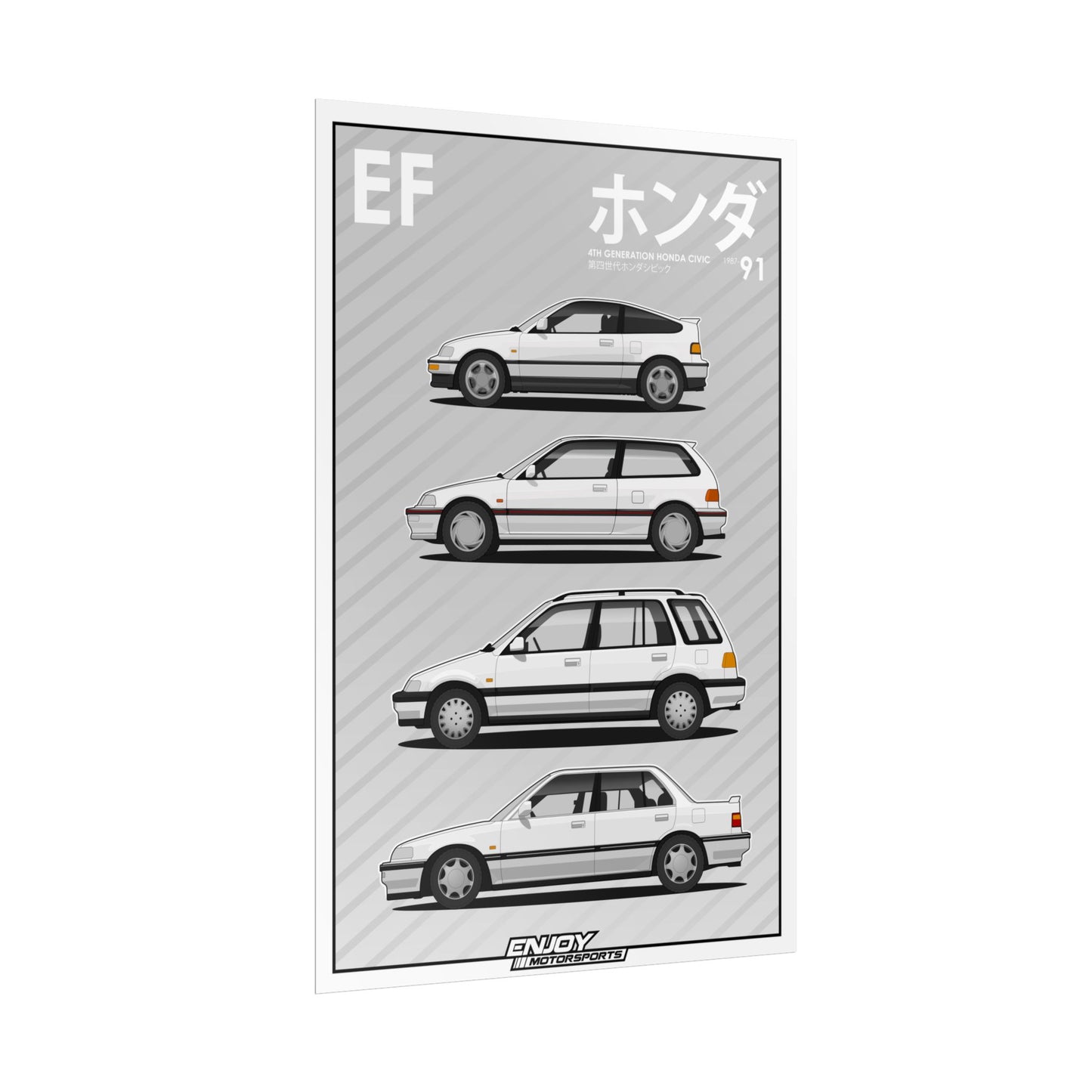 4th Generation Civic Collection - Vertical Rolled Poster