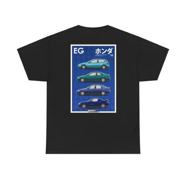 5th generation Civic Collection T-Shirt. This T-Shirt gives a retro and nostalgic vibe, perfect for Honda enthusiasts and car lovers. EG6, EG9, EJ1, EG2