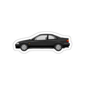 This 5th generation Civic coupe die-cut sticker is Ideal for Honda fans or anyone looking to personalize their belongings with a stylish sticker